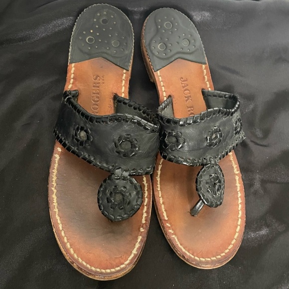 Jack Rogers Classic Jacks Flat Sandals in Black - Picture 6 of 10